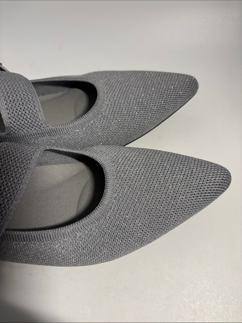 VIVAIA Maria Pointed Gray Mary Jane Flats with Decorative Buckle -9.5 (40.5) - Picture 5 of 9